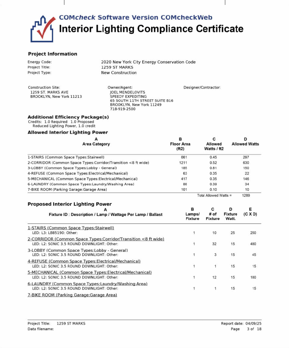 COMcheck envelope compliance