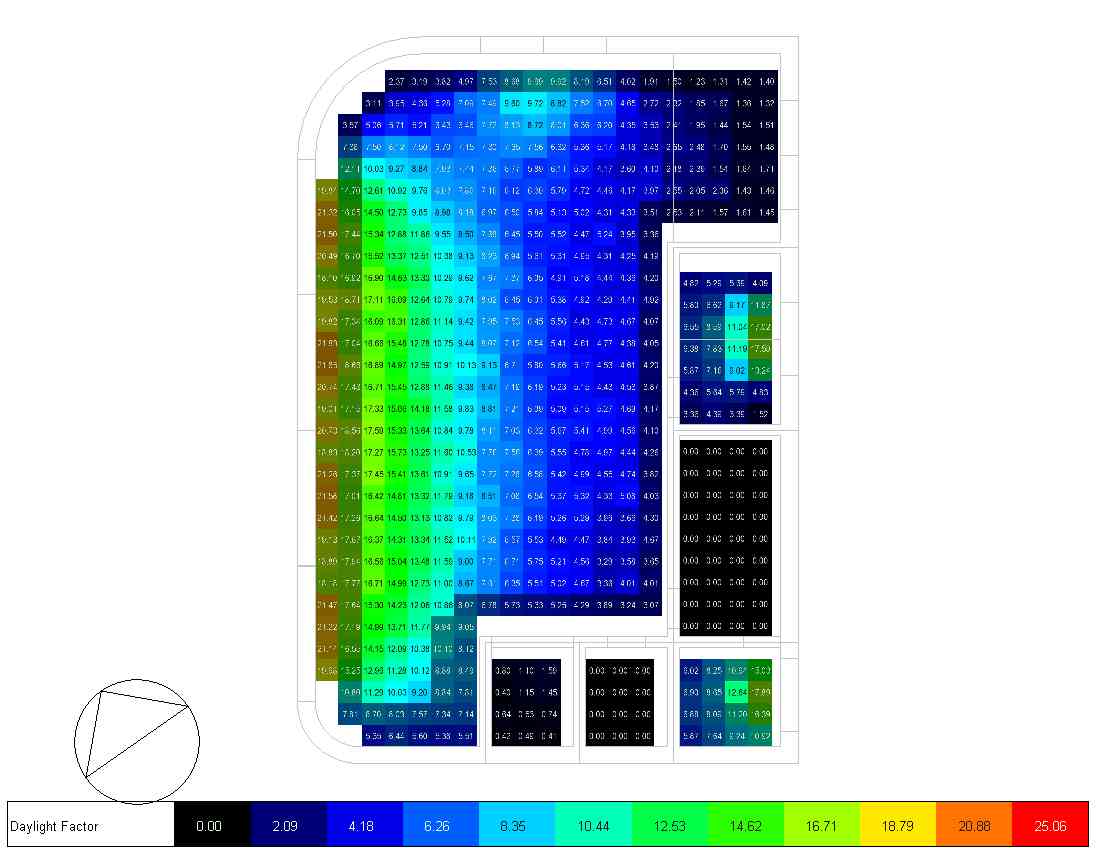 Daylight factor analysis grid